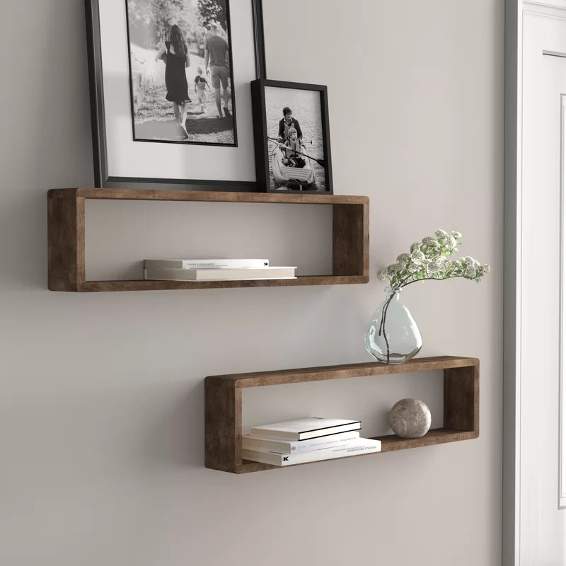 Abbott 4 Piece Alder Solid Wood Floating Shelf (Set of 2)