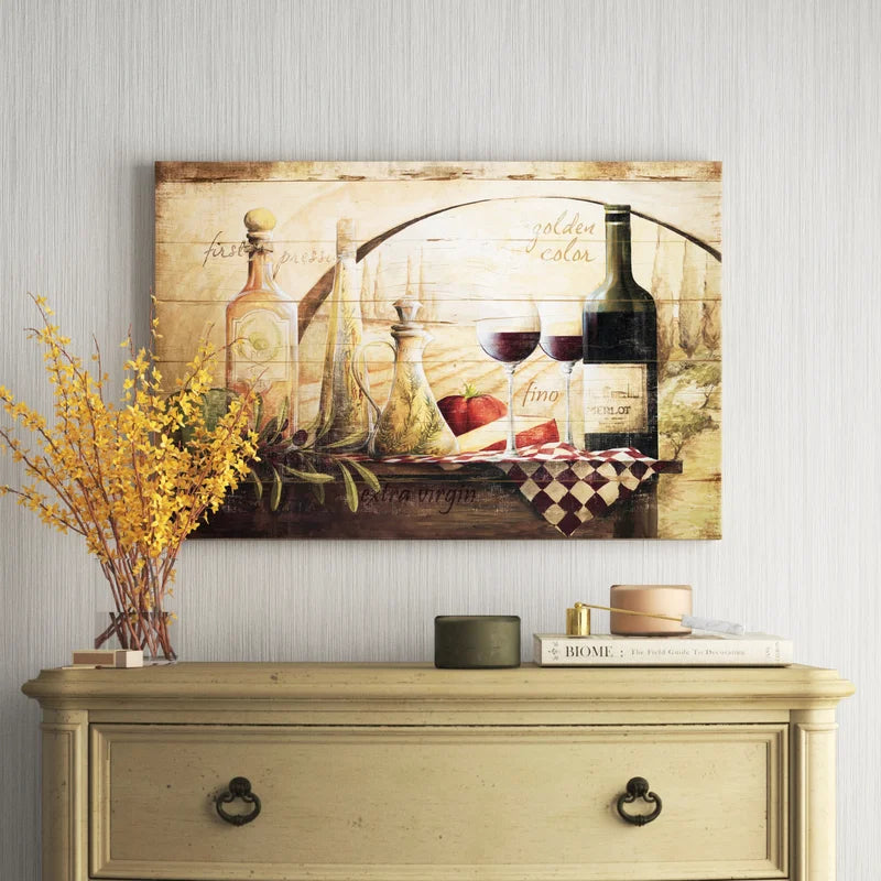 Tuscan Vineyard Wine - Graphic Art on Canvas